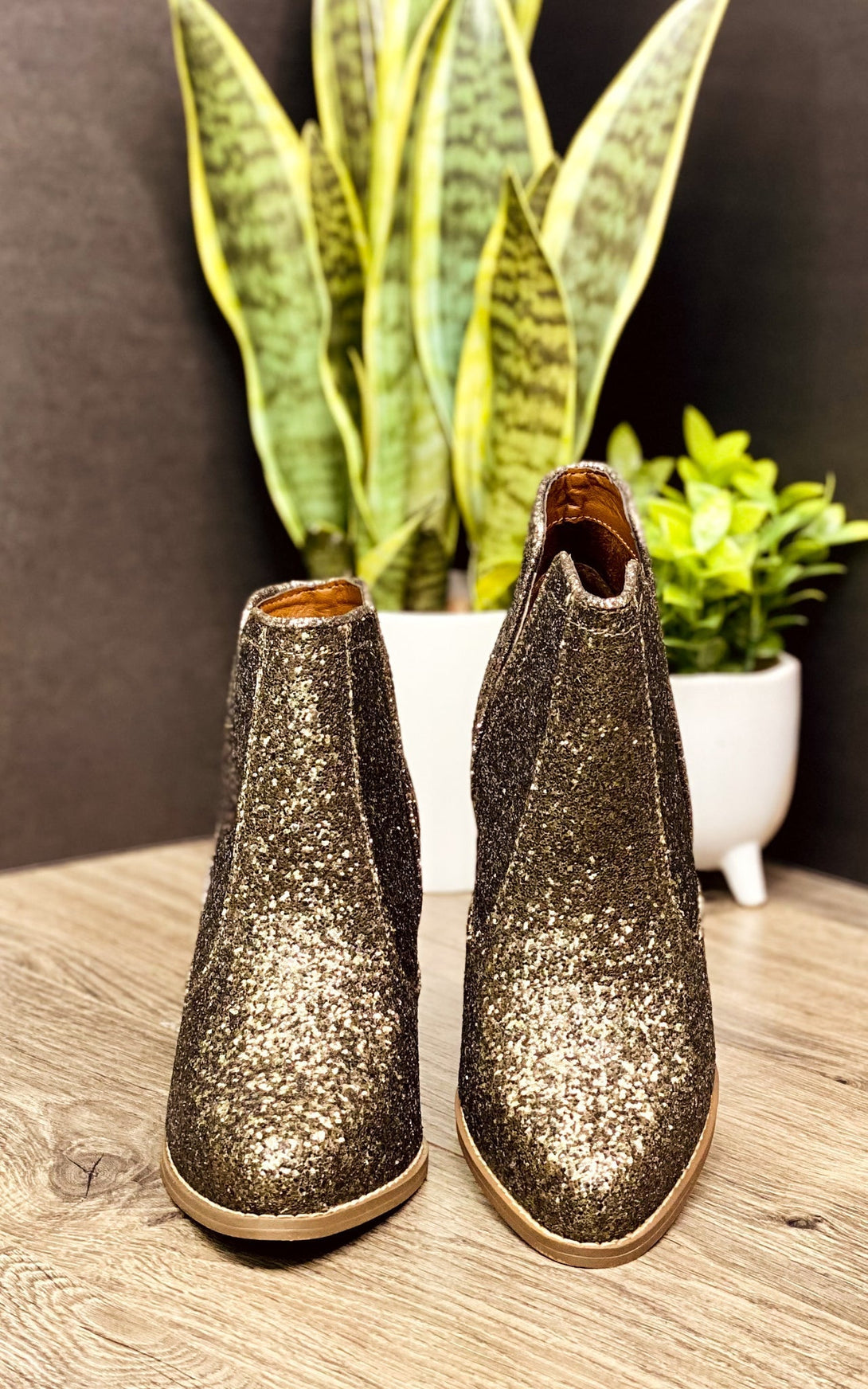 Fiera Booties in Bronze - Lavish Fix