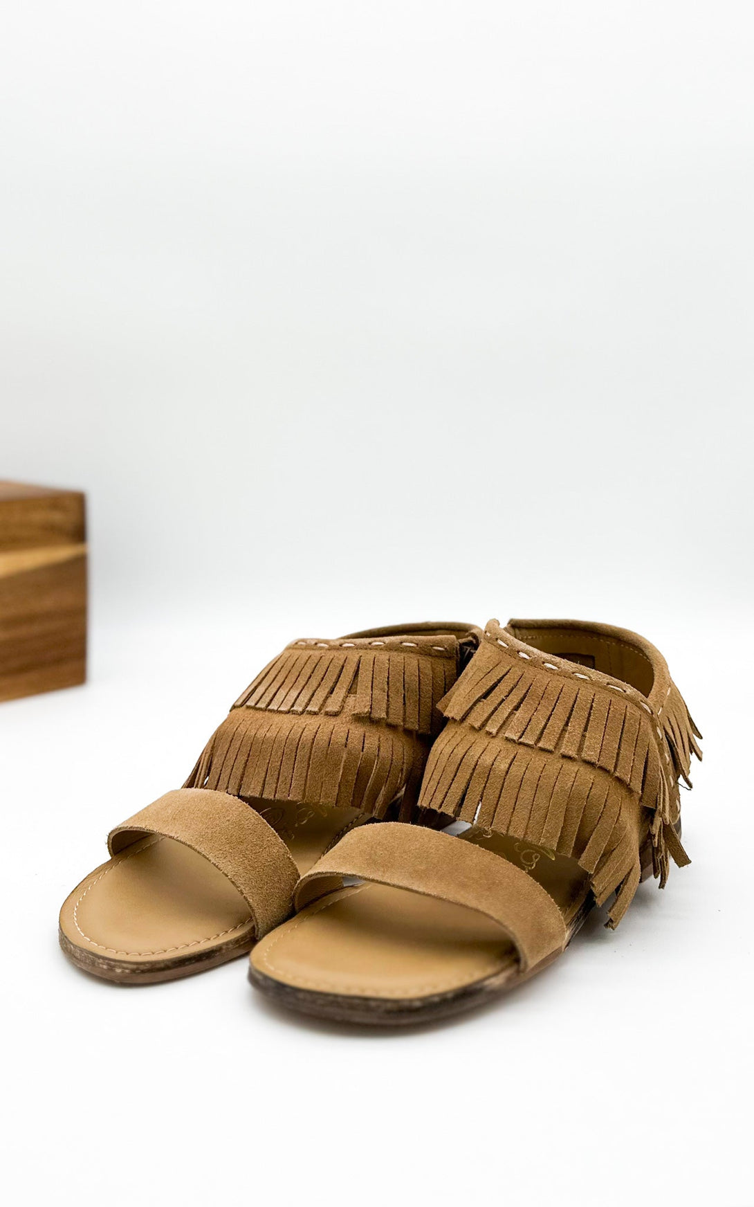 Fringe Star Sandal in Tan - Lavish Fix