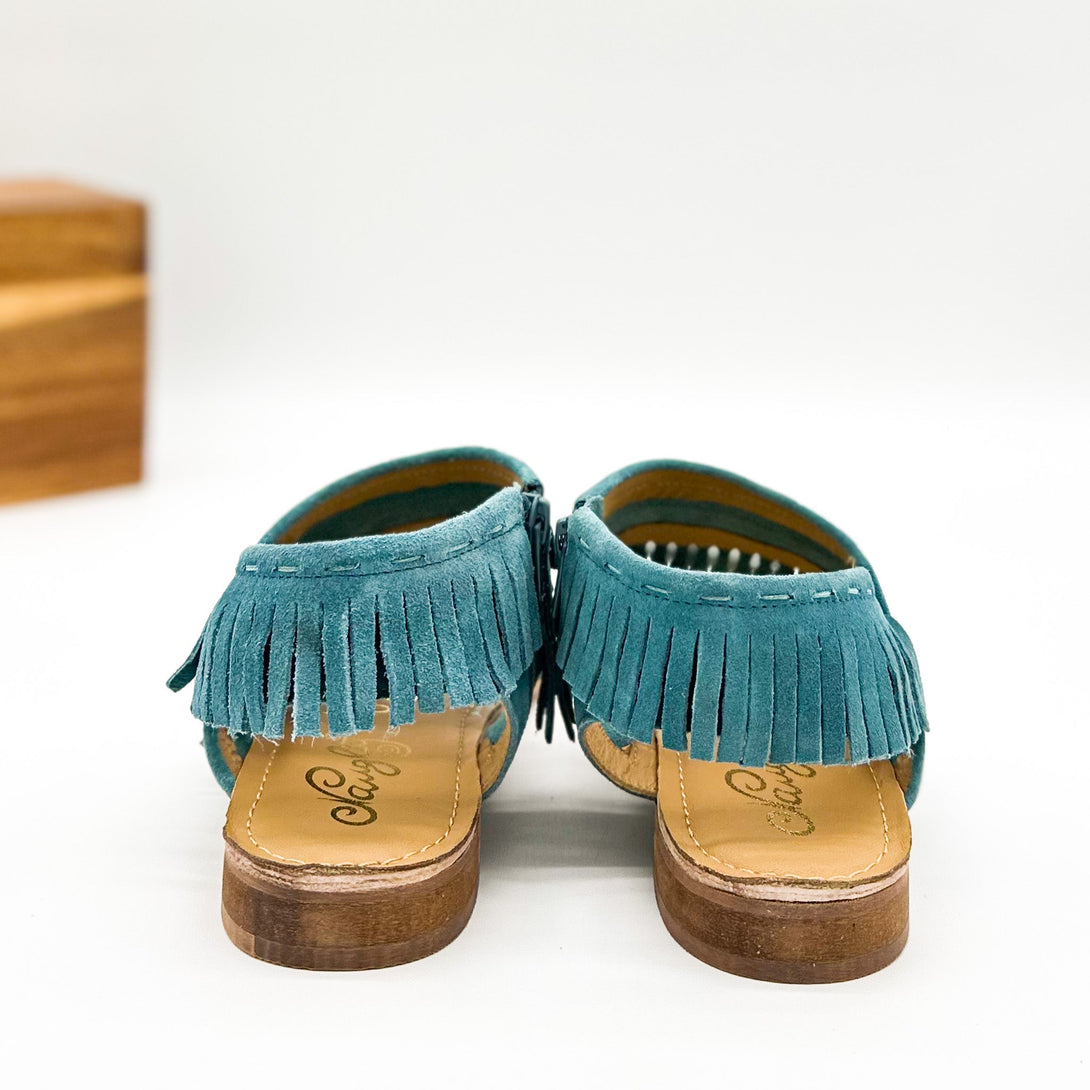 Fringe Star Sandal in Teal - Lavish Fix