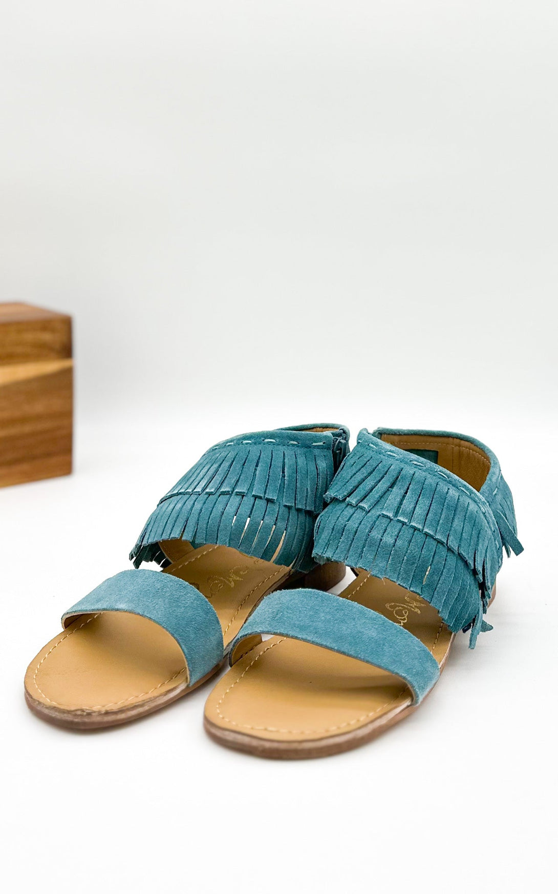 Fringe Star Sandal in Teal - Lavish Fix