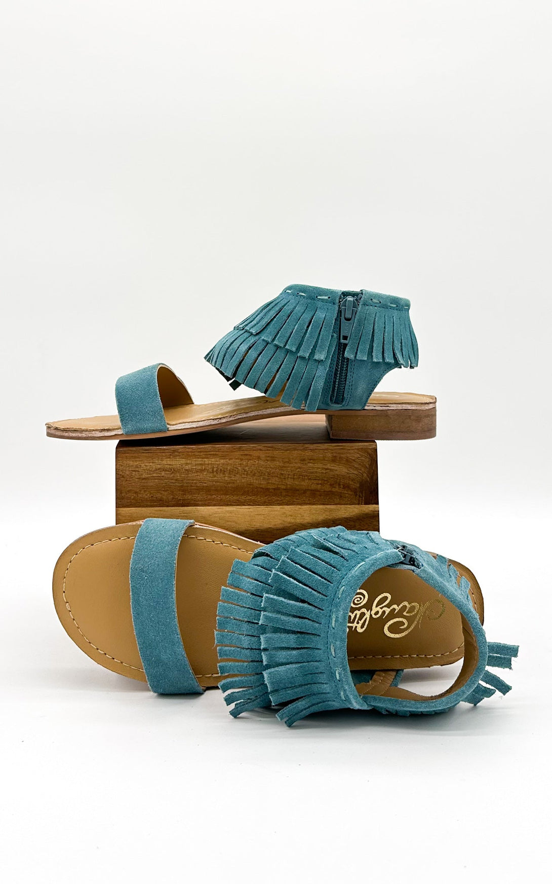 Fringe Star Sandal in Teal - Lavish Fix