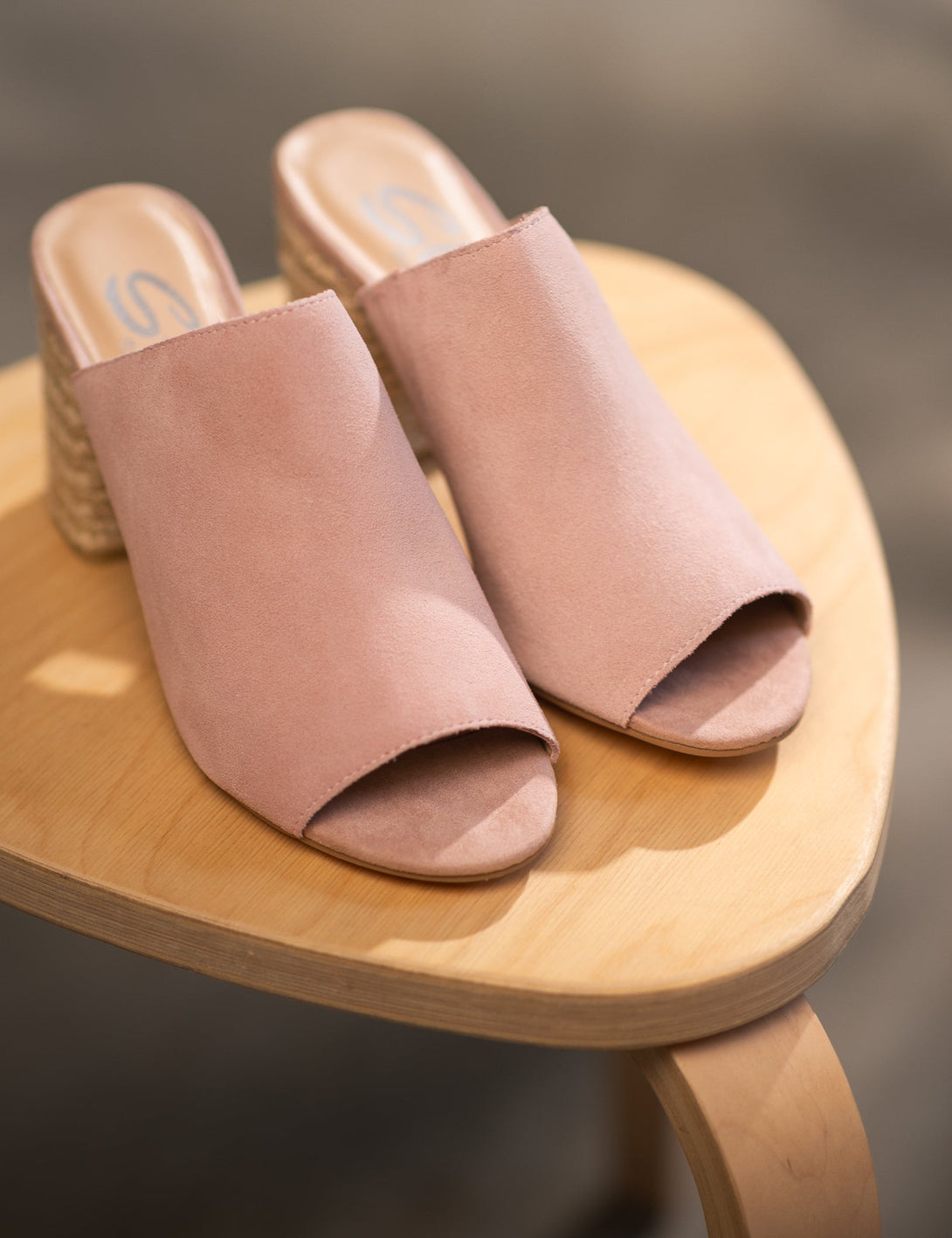 Helena Heeled Sandal in Blush Suede - Lavish Fix