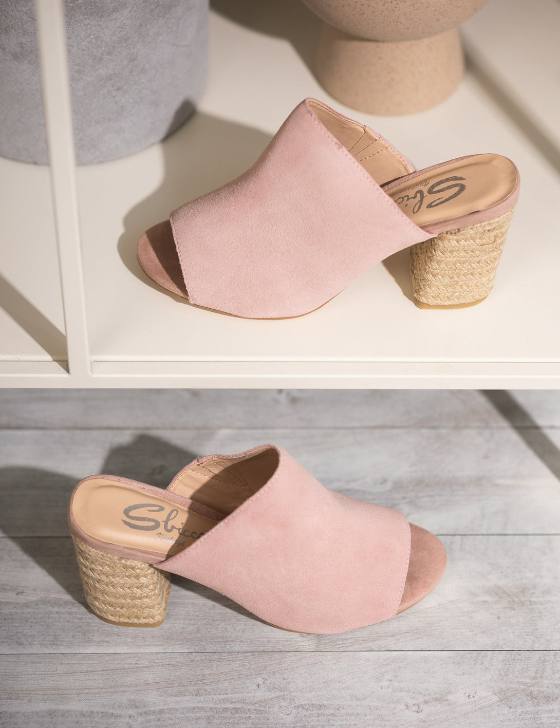 Helena Heeled Sandal in Blush Suede - Lavish Fix