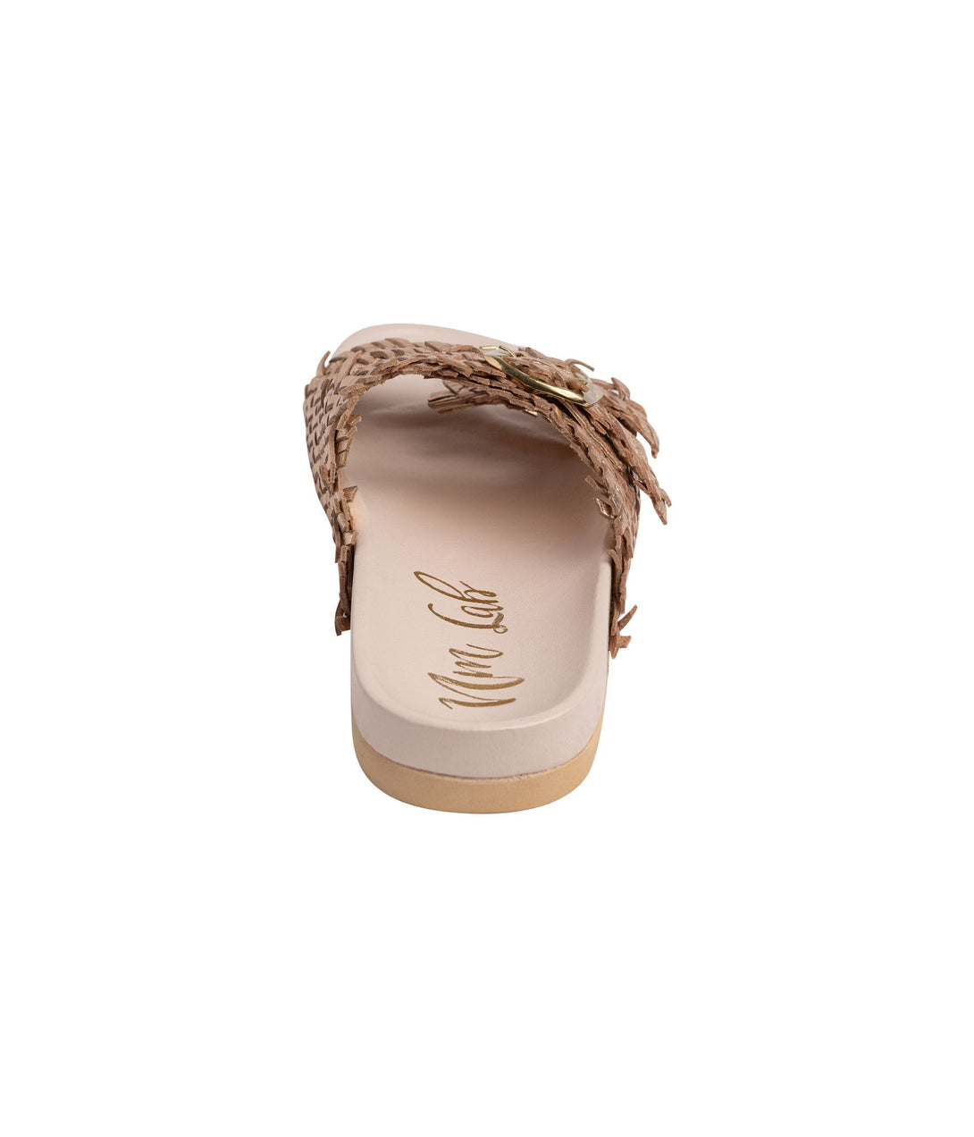 Intertwine Dual Woven Strap Slide in Champagne - Lavish Fix