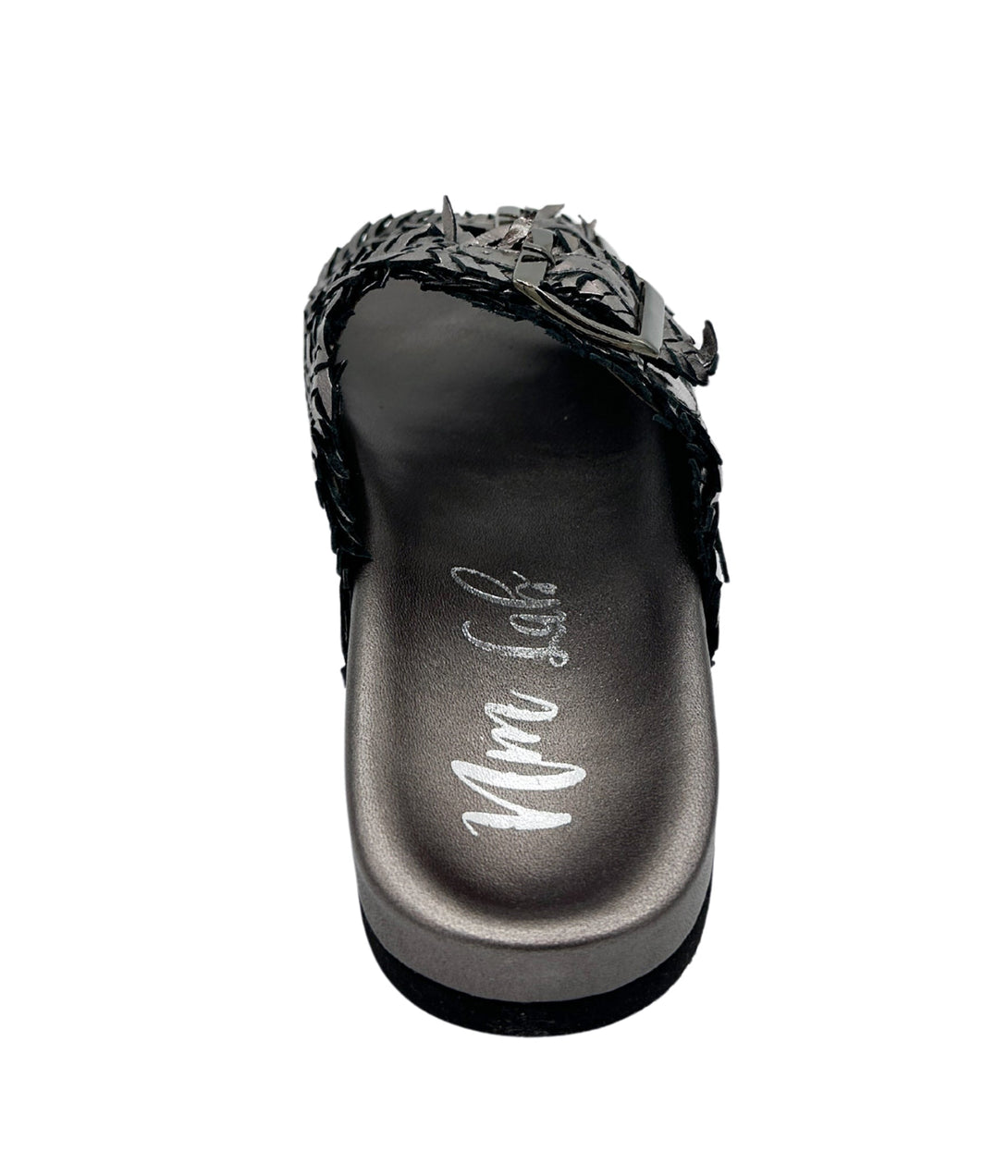 Intertwine Dual Woven Strap Slide in Pewter - Lavish Fix