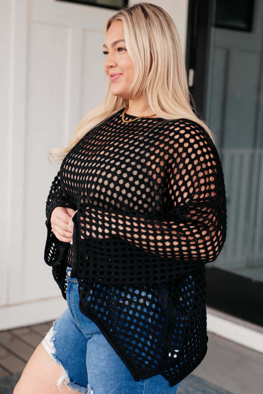 Ask Anyway Fishnet Sweater - Lavish Fix