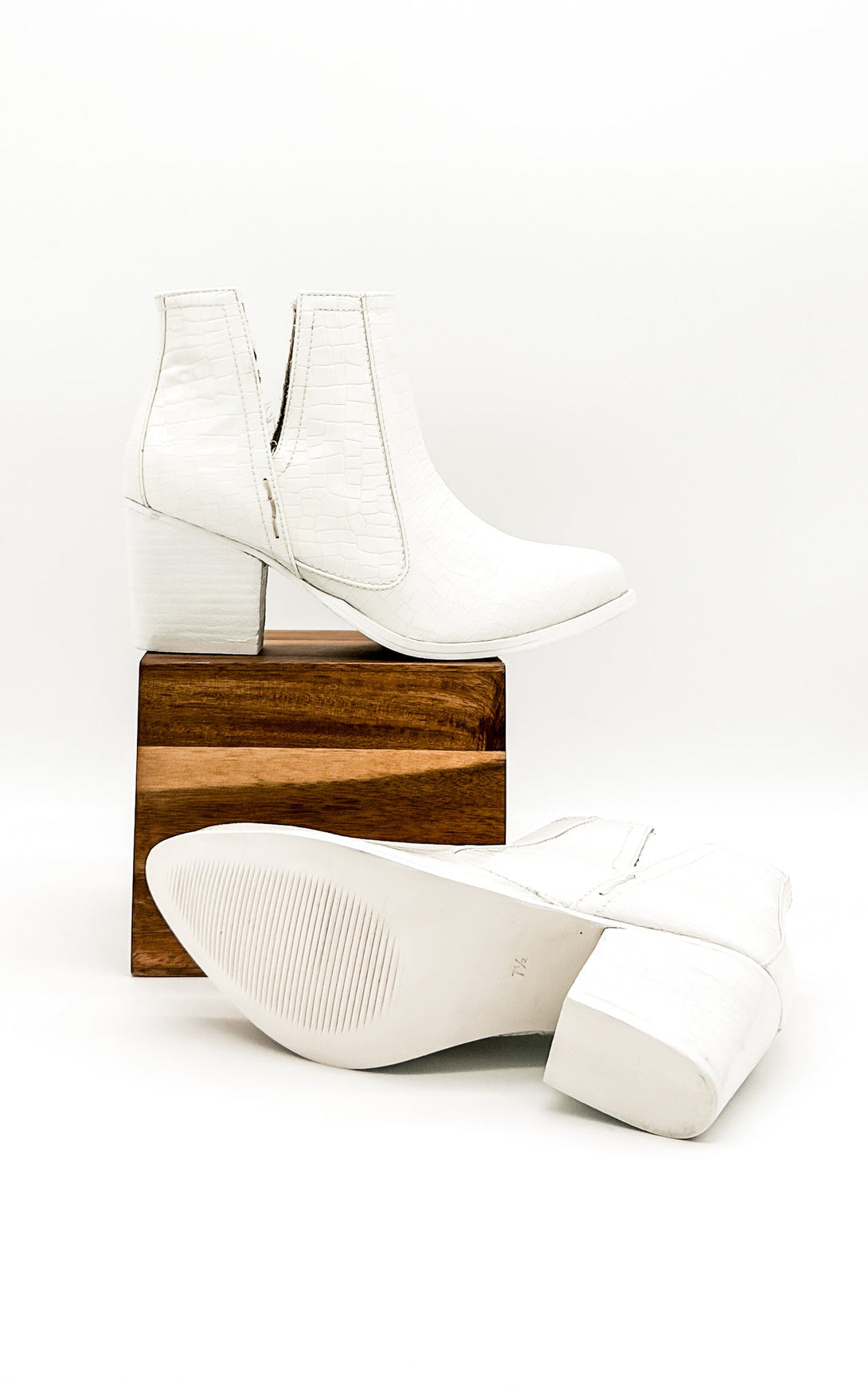 Tarim Bootie in White Croc - Lavish Fix