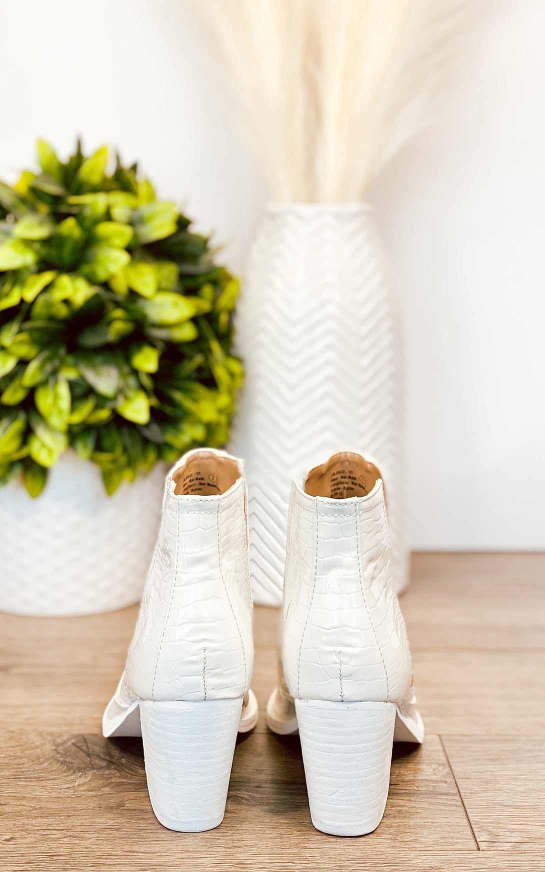 Tarim Bootie in White Croc - Lavish Fix