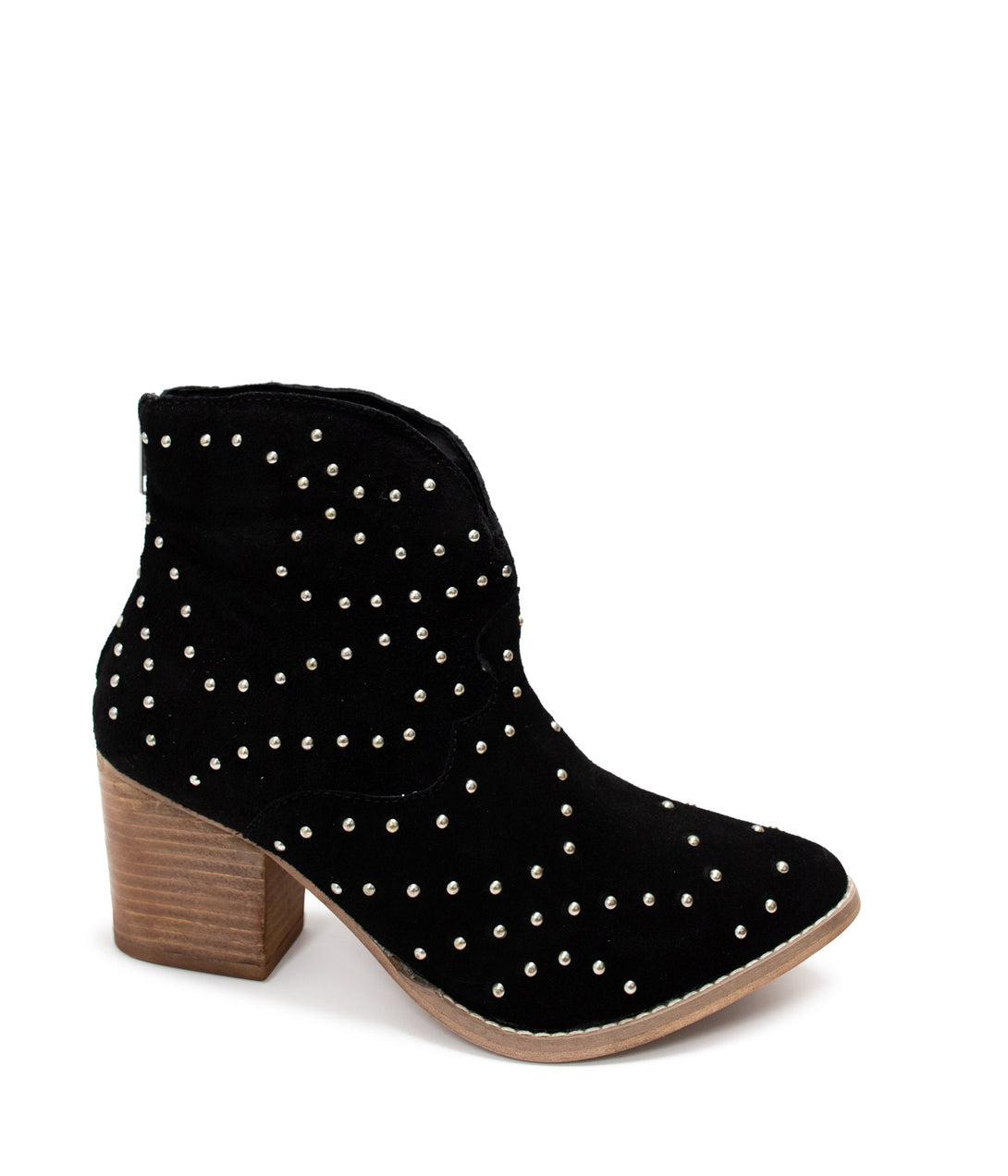 Twilight Studded Heeled Ankle Boot in Black - Lavish Fix