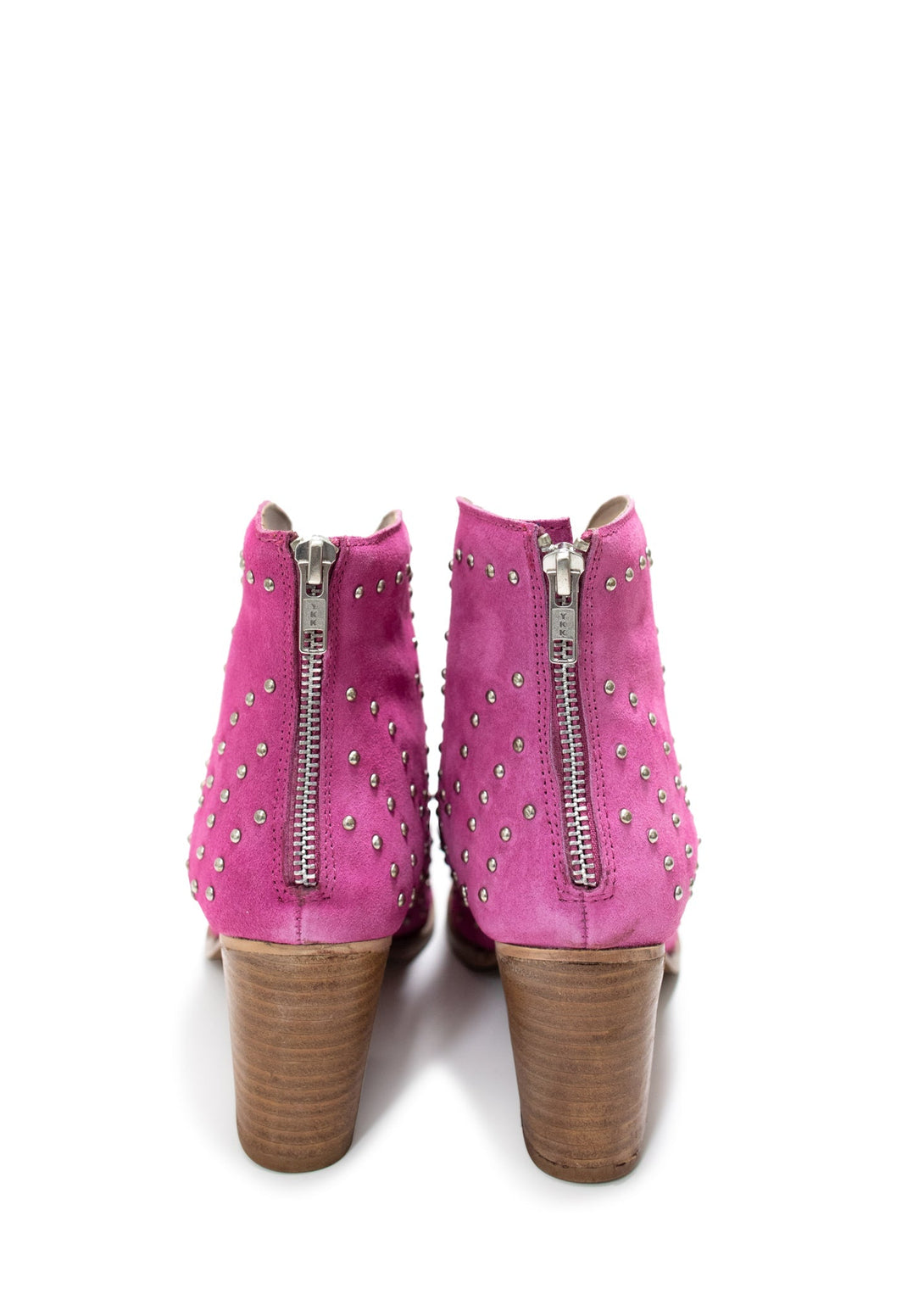 Twilight Studded Heeled Ankle Boot in Magenta - Lavish Fix